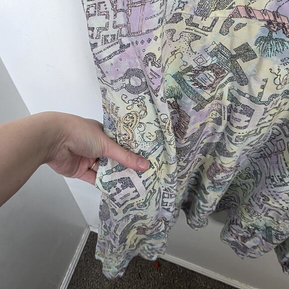 Harry Potter Watercolor Pastel Marauder's Map Babydoll Mini Dress Size 4X - Picture 9 of 12